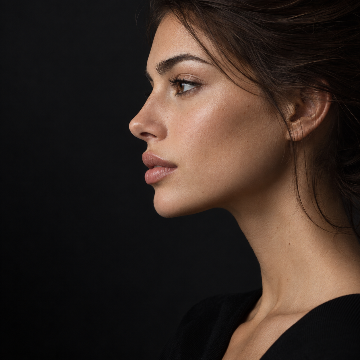 KI-generiertes Symbolbild für Hyaluronsäure-Behandlungen mit natürlichem Lippenfokus
